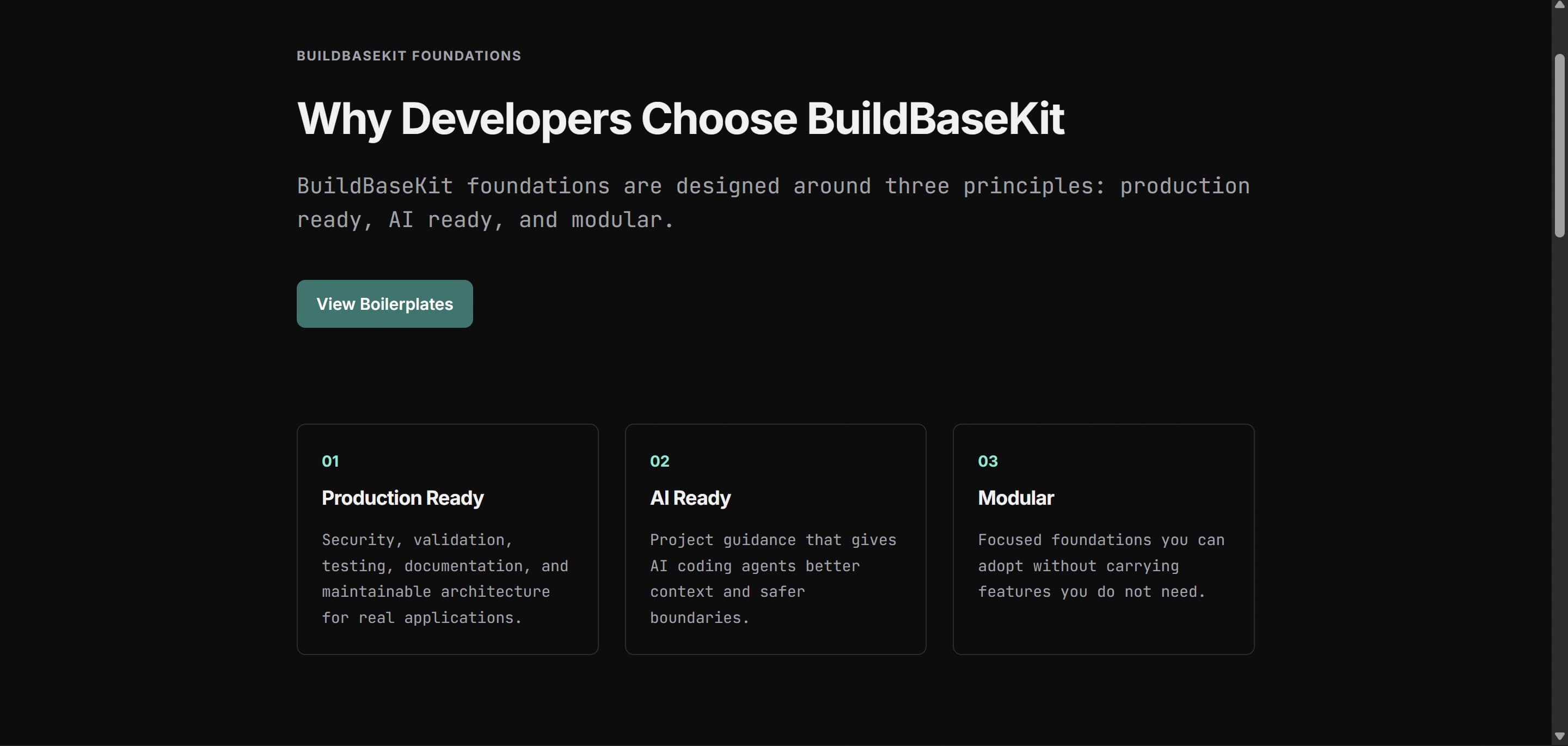 BuildBaseKit product features section