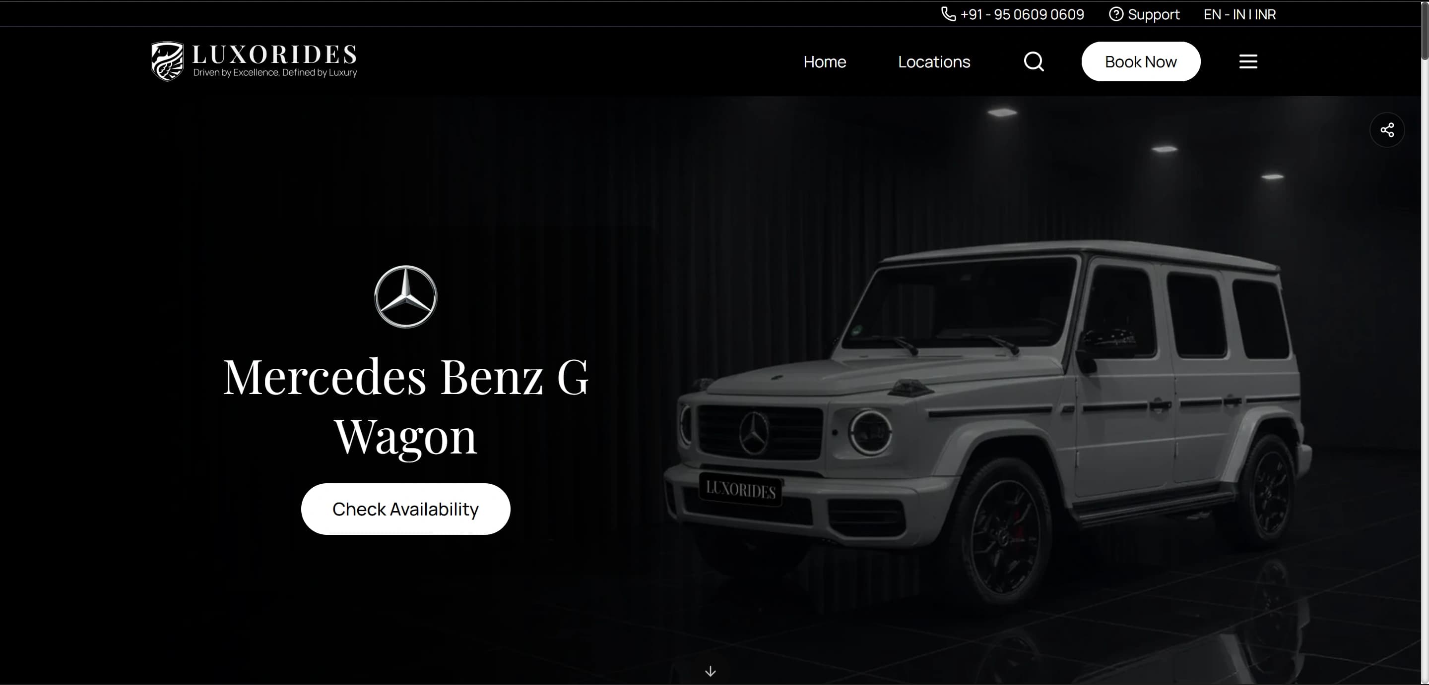 Luxorides vehicle product details page